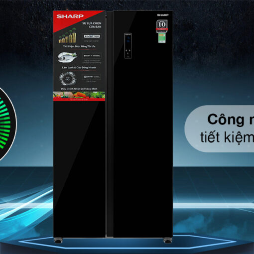 Tủ lạnh Side By Side Sharp Inverter 442L SJ-SBX440VG-BK