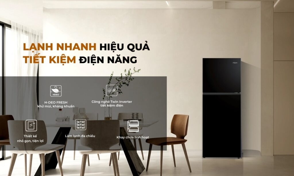 Tủ lạnh Aqua Inverter 189 lít AQR-T225FA(LB)