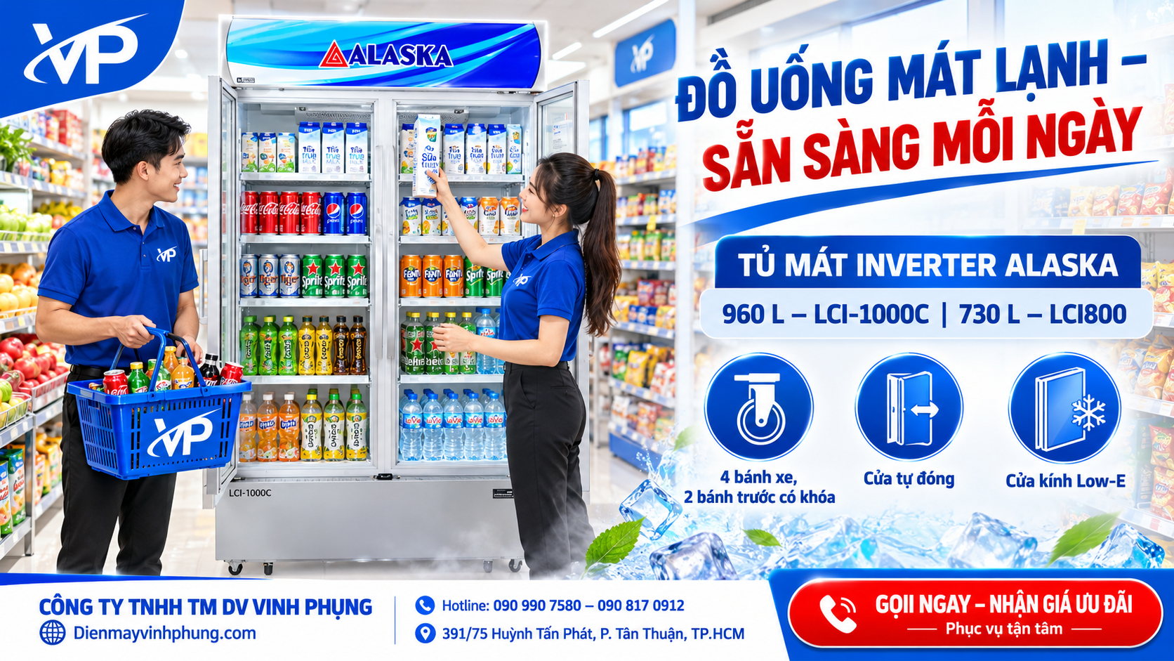 Tủ mát Alaska inverter 960 lít LCI-1000C 2 Tu mat Alaska – mat lanh moi ngay 2 1