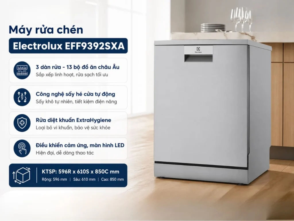 Máy rửa chén độc lập 13 bộ Electrolux EFF9392SXA
