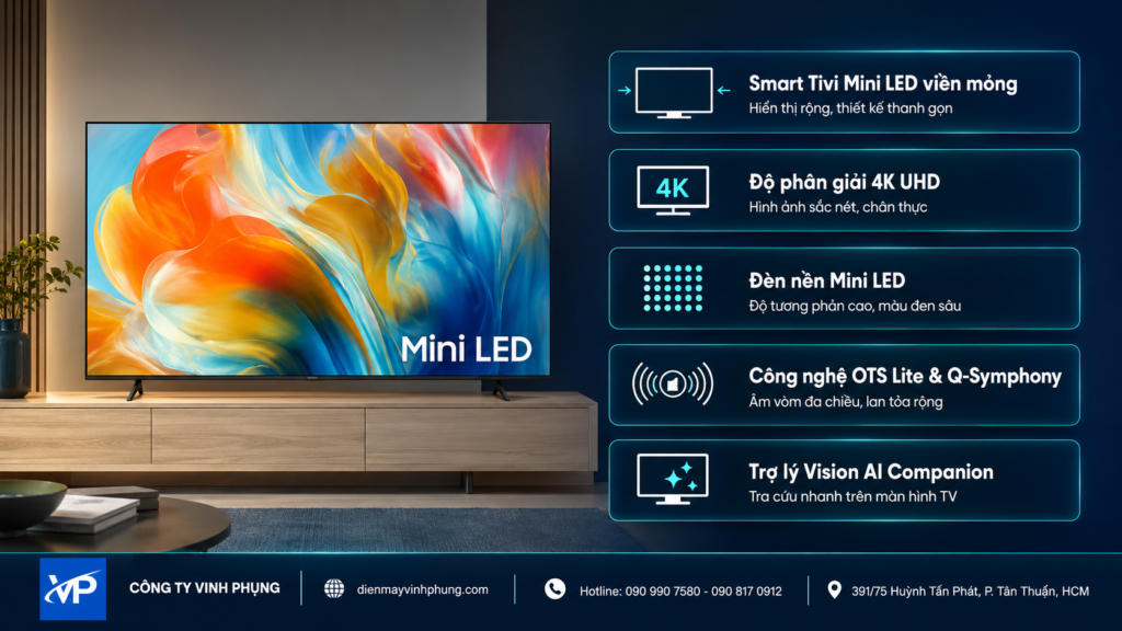 Smart Tivi Mini LED Samsung AI 4K 85 inch UA85M80HA