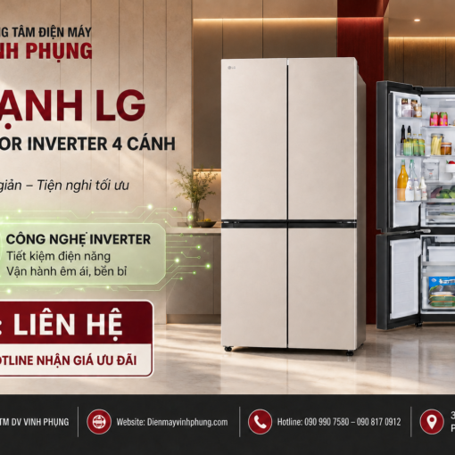 Tủ lạnh LG Inverter Multidoor 4 cánh 510L F51EG