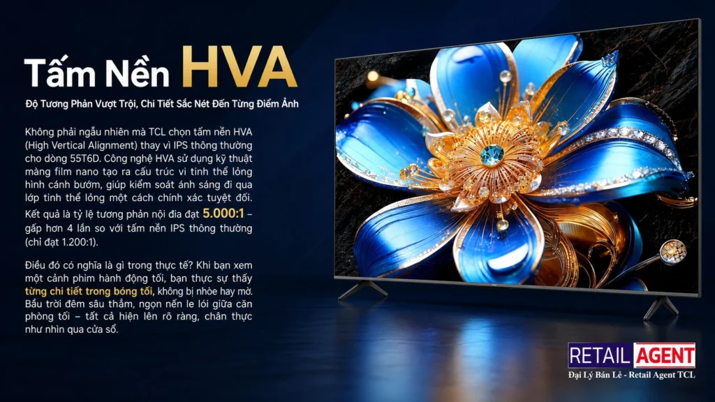 Google Tivi QLED TCL 4K 55 inch 55T6D