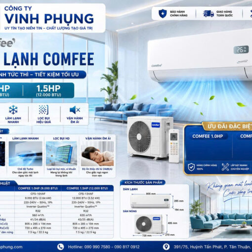 Máy Lạnh Comfee 18000 BTU 1 chiều CFS-18FGY- non inverter