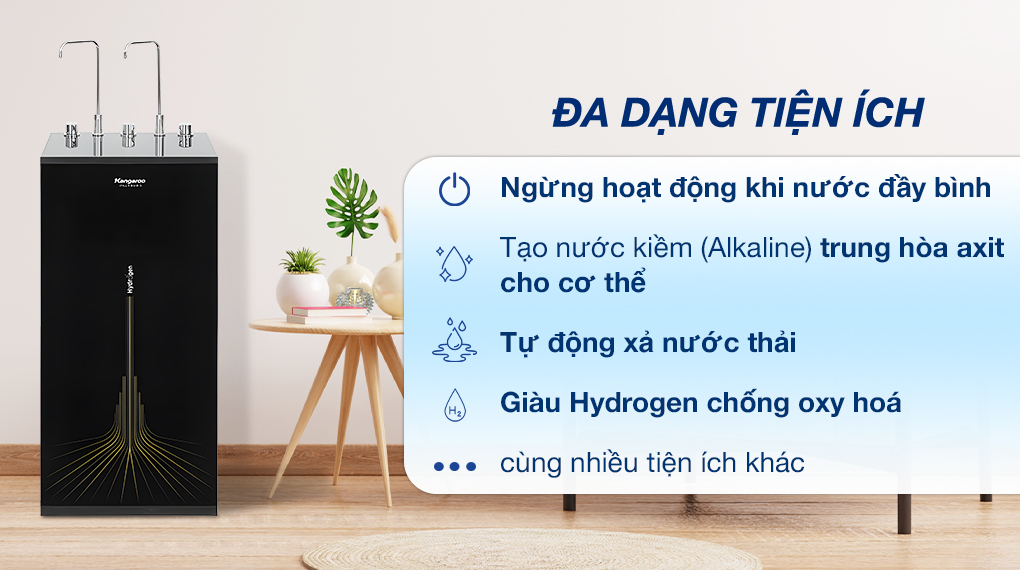 Máy lọc nước R.O nóng lạnh Hydrogen Kangaroo KG10A13