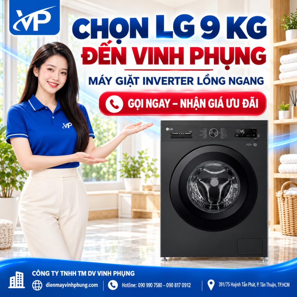 Máy giặt LG Inverter 9kg FB1209S5O lồng ngang 10 Máy giặt LG Inverter 9kg FB1209S5O lồng ngang