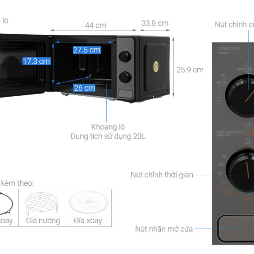 Lò vi sóng có nướng Toshiba MM2-MG20PE(BM)VN 20 lít 15 Lò vi sóng có nướng Toshiba MM2-MG20PE(BM)VN 20 lít