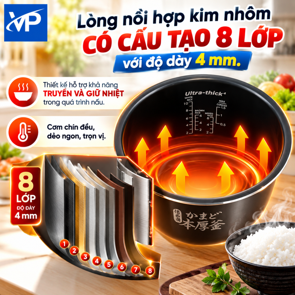 Nồi cơm điện tử Toshiba 1.8 lít RC-18DR2PV(K) 23 Nồi cơm điện tử Toshiba 1.8 lít RC-18DR2PV(K)