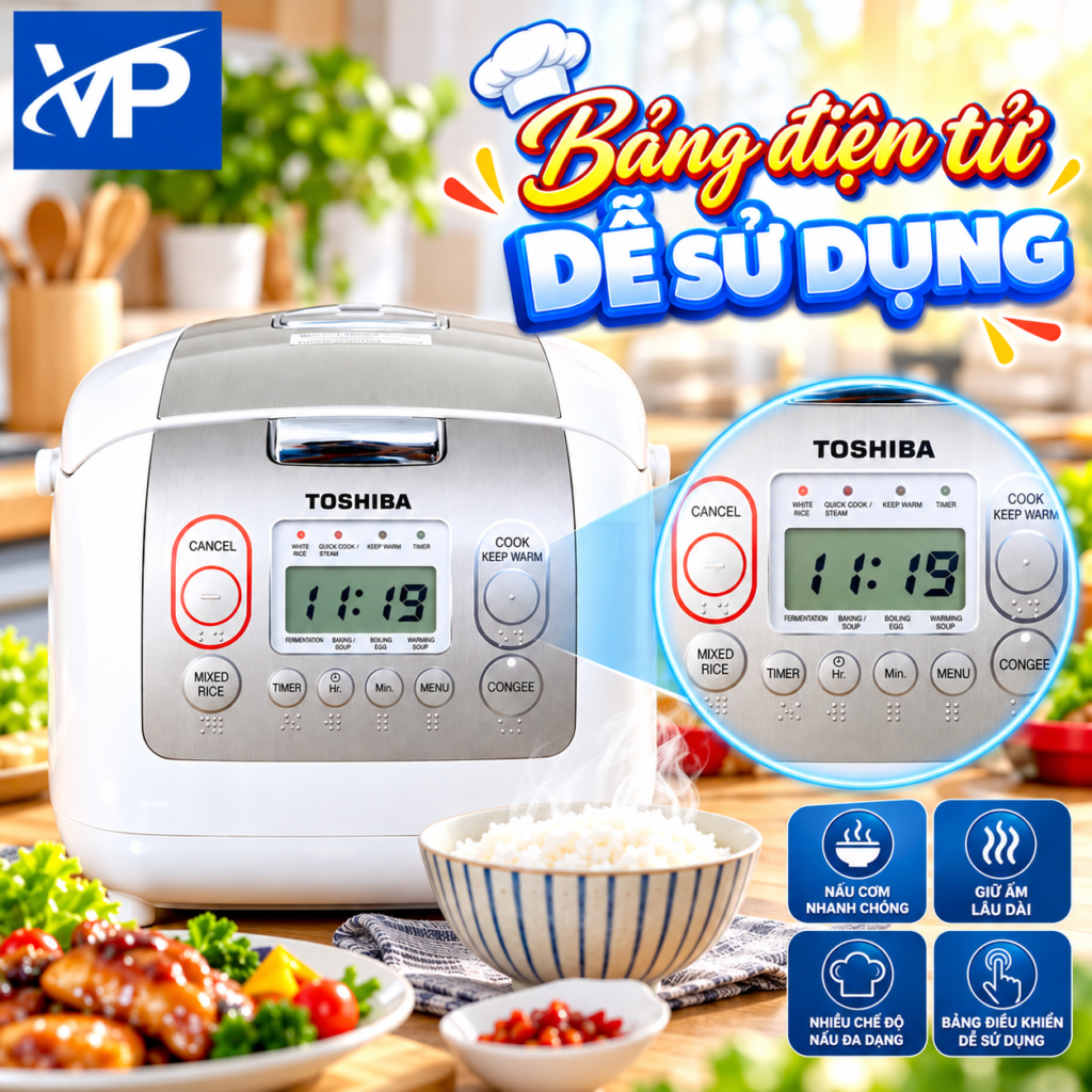Nồi cơm điện tử Toshiba 1.8 lít RC-18NMFVN(WT)