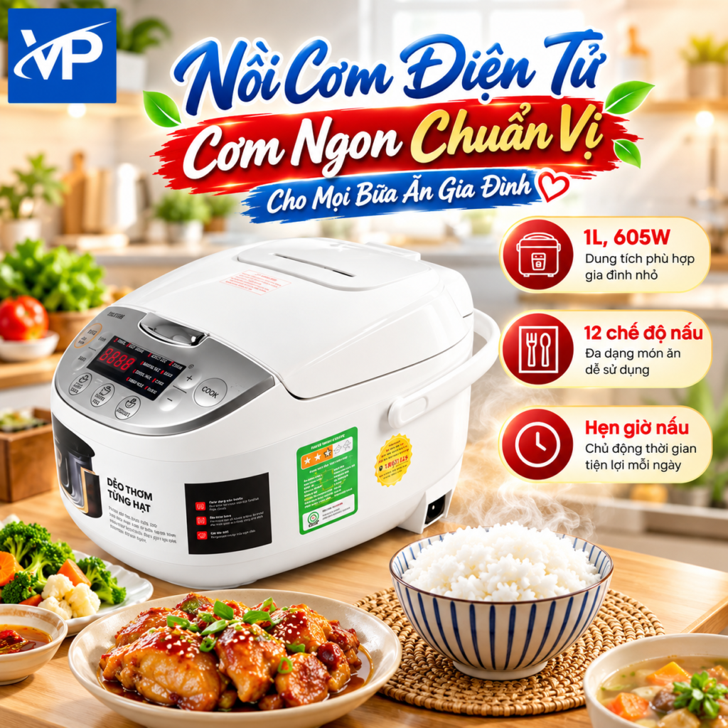 Nồi cơm điện tử Toshiba 1 lít RC-10DH2PV(W) 10 Nồi cơm điện tử Toshiba 1 lít RC-10DH2PV(W)
