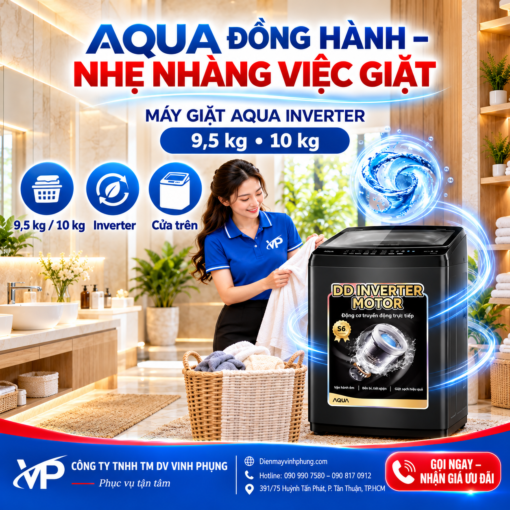 Máy giặt Aqua Inverter 9.5 kg AWM95-B316L(B)