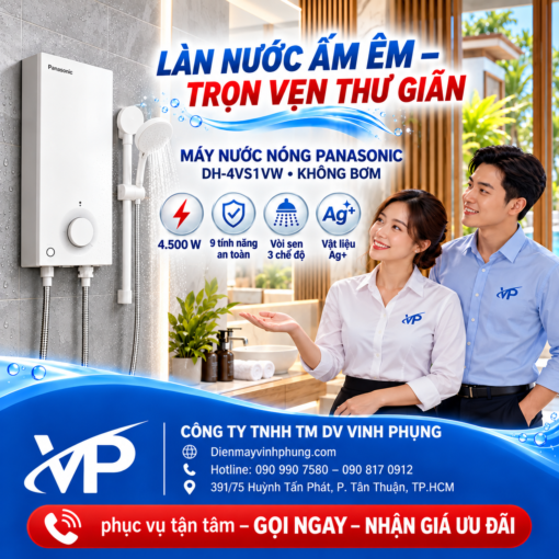 Máy Tắm nước nóng Không Bơm Panasonic DH-4VS1VW