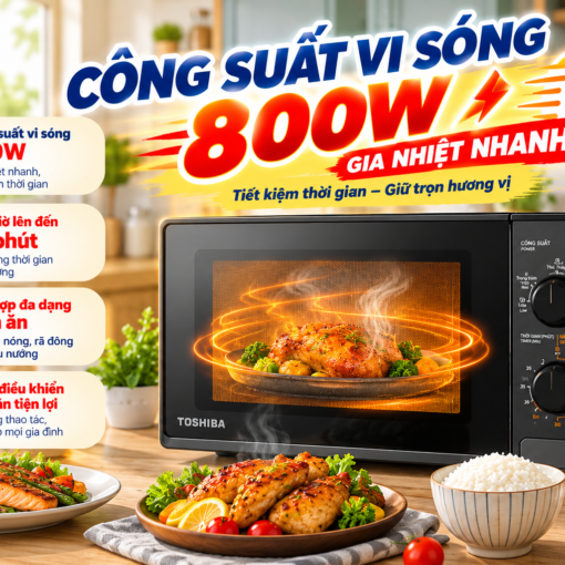 Lò vi sóng có nướng Toshiba MM2-MG20PE(BM)VN 20 lít 9 Lò vi sóng có nướng Toshiba MM2-MG20PE(BM)VN 20 lít