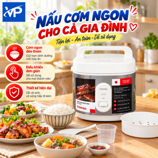 Nồi cơm nắp gài Toshiba 1.8 lít RC-18JRUVN(W)
