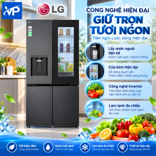 Tủ lạnh LG Inverter 576 lít Multi Door InstaView LFD58BLMAI