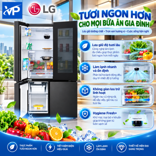 Tủ lạnh LG Inverter 576 lít Multi Door InstaView LFD58BLMAI