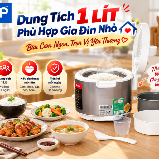 Nồi cơm nắp gài Toshiba 1 lít RC-10JRUVN(W)