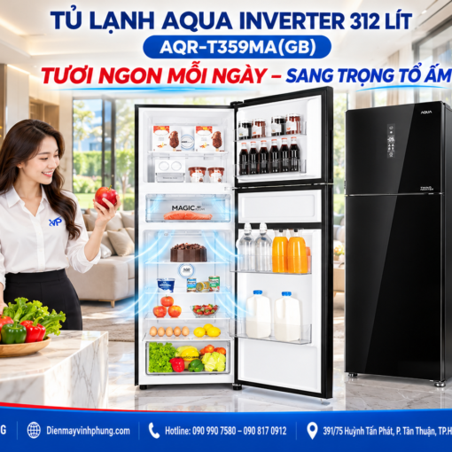 Tủ lạnh Aqua Inverter 312 lít AQR-T359MA(GB) 10 Tủ lạnh Aqua Inverter 312 lít AQR-T359MA(GB)