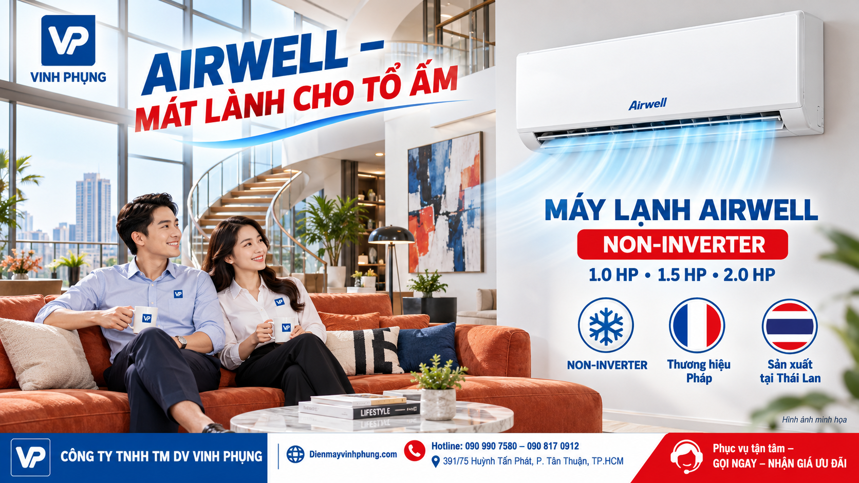 Máy Lạnh AirWell 2.5HP AW-24CM-1/AH-24CM-1 5 Máy Lạnh AirWell 1.0HP AW-09CM-1/AH-09CM-1