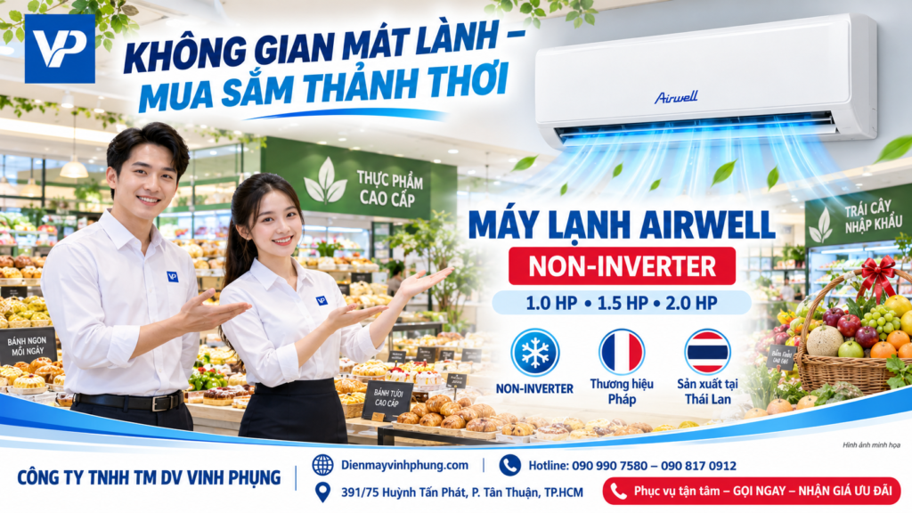 Máy Lạnh AirWell 2.5HP AW-24CM-1/AH-24CM-1 Máy Lạnh AirWell 2.5HP AW-24CM-1/AH-24CM-1