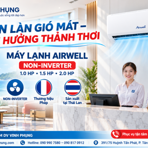 Máy Lạnh AirWell 2.5HP AW-24CM-1/AH-24CM-1 10 Máy Lạnh AirWell 1.0HP AW-09CM-1/AH-09CM-1