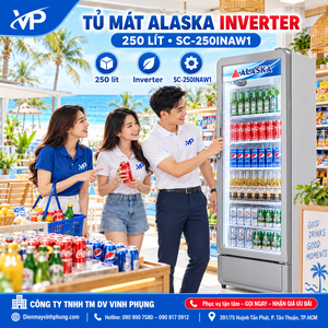 Tủ mát Alaska inverter 250 lít SC-250INAW1