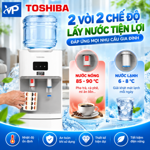 Máy nước nóng lạnh Toshiba RWF-W1664TV(W1) 670W