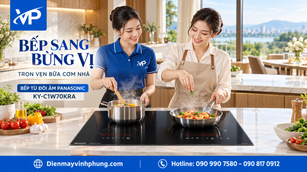 Bếp điện từ đôi âm inverter Panasonic KY-A1W70KRA