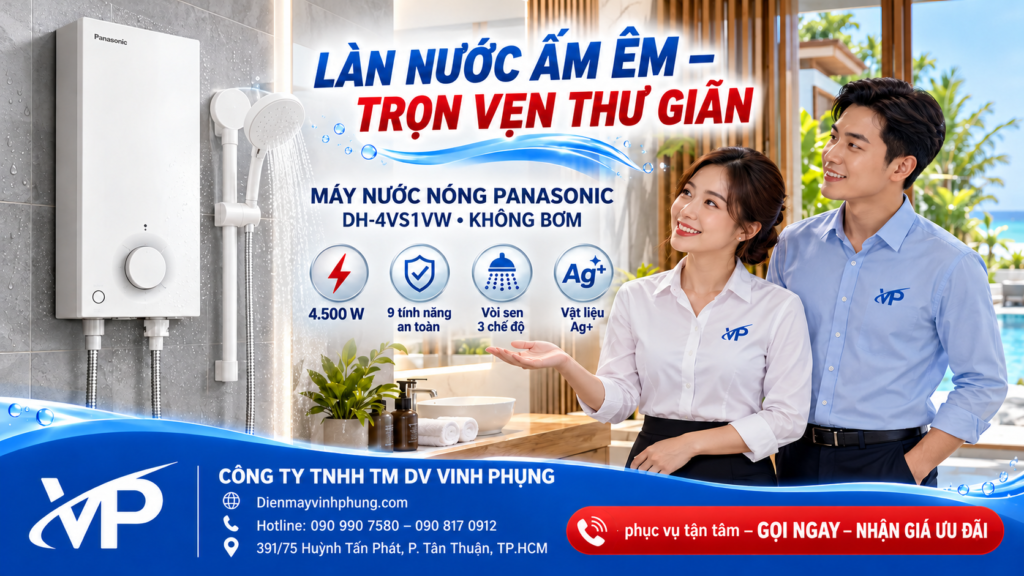 Máy Tắm nước nóng Không Bơm Panasonic DH-4VS1VW