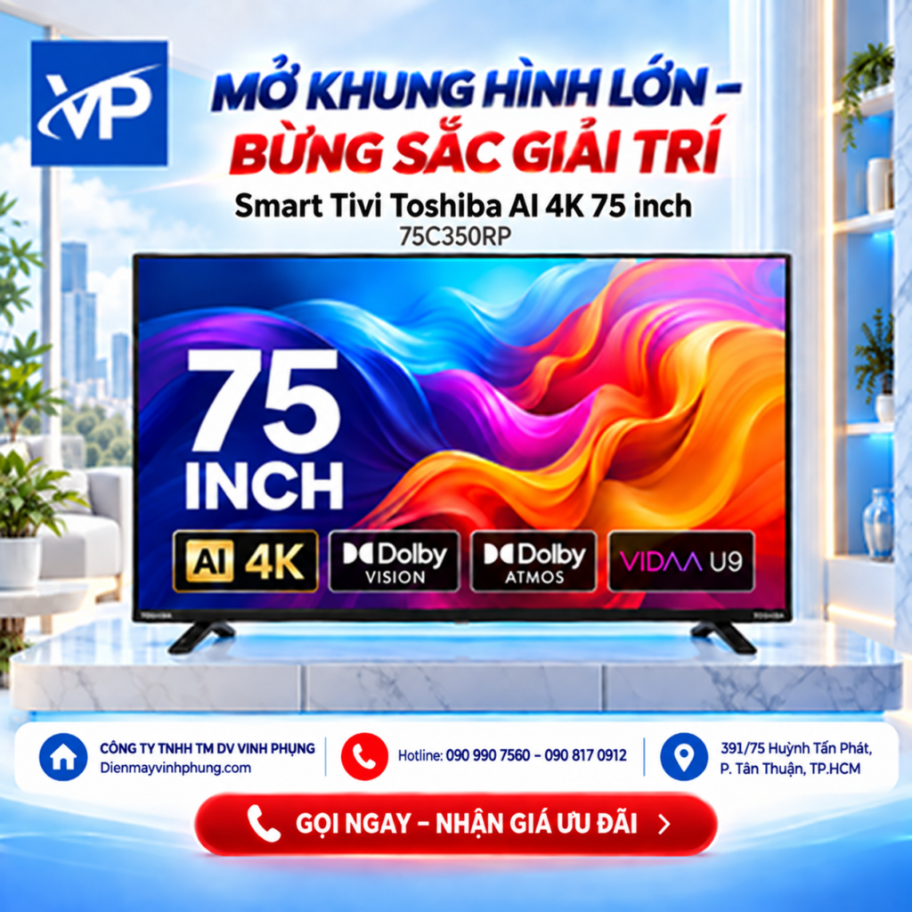 Smart Tivi Toshiba 4K 75inch 75C350RP Smart Tivi Toshiba 4K 75inch 75C350RP
