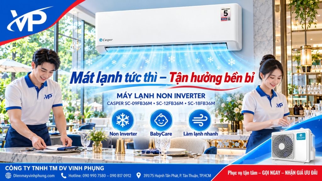 Máy Lạnh Casper 9000 BTU 1 chiều SC-09FB36M 2 Máy Lạnh Casper 9000 BTU 1 chiều SC-09FB36M