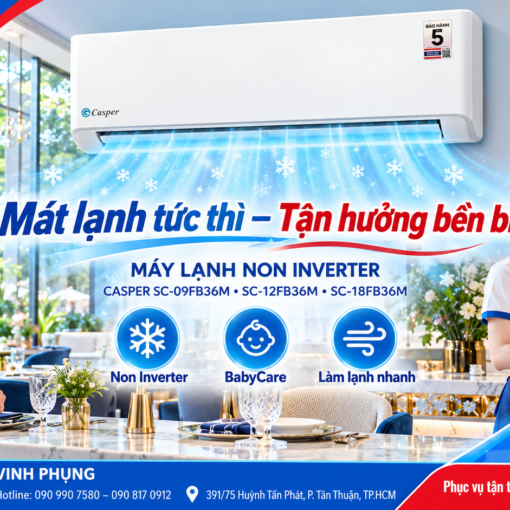 Máy Lạnh Casper 9000 BTU 1 chiều SC-09FB36M 11 Máy Lạnh Casper 9000 BTU 1 chiều SC-09FB36M
