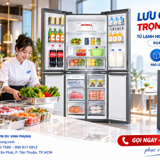 Tủ lạnh Hisense Inverter Multi Door 460 lít RQ465N5ES