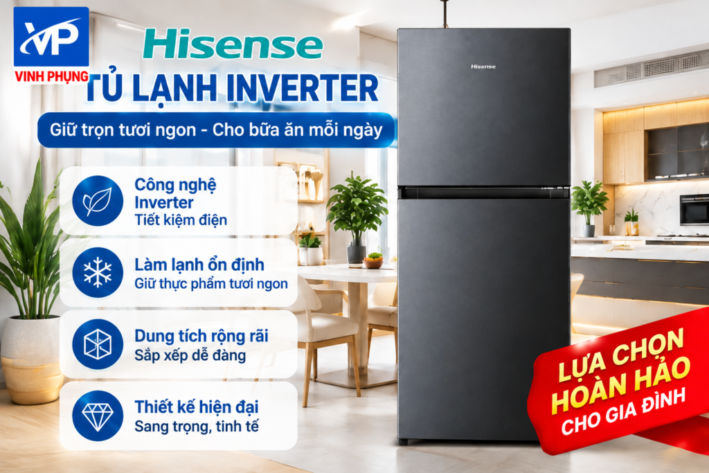 Tủ lạnh Hisense Inverter 205 lít RT201N3ES