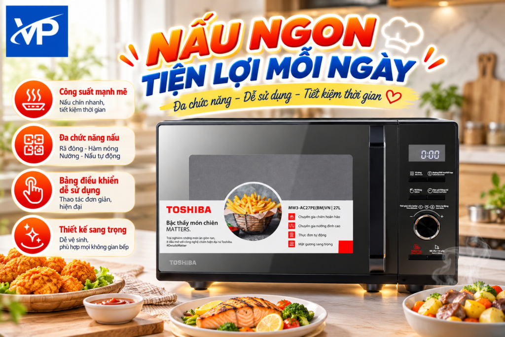 Lò vi sóng có nướng Toshiba 27 lít MW3-AC27PE(BM)VN 27 lít