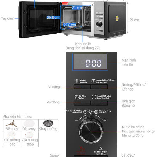 Lò vi sóng có nướng Toshiba 27 lít MW3-AC27PE(BM)VN