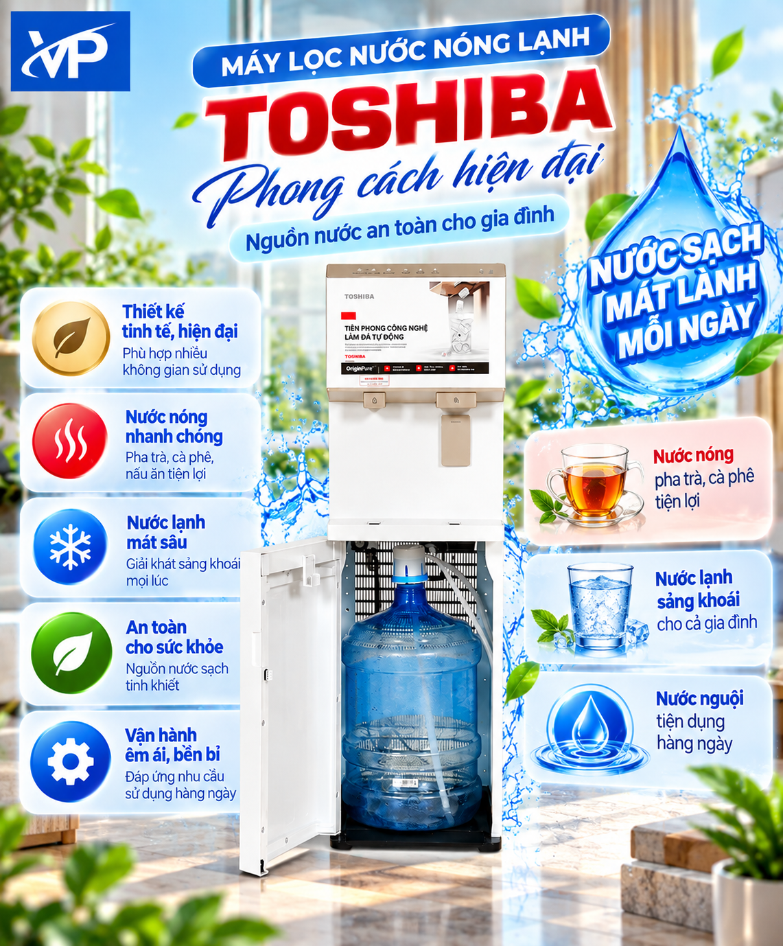 Máy nước nóng lạnh và làm đá Toshiba RWF-IW2469BVN(W) 660W 3 Máy nước nóng lạnh và làm đá Toshiba RWF-IW2469BVN(W) 660W