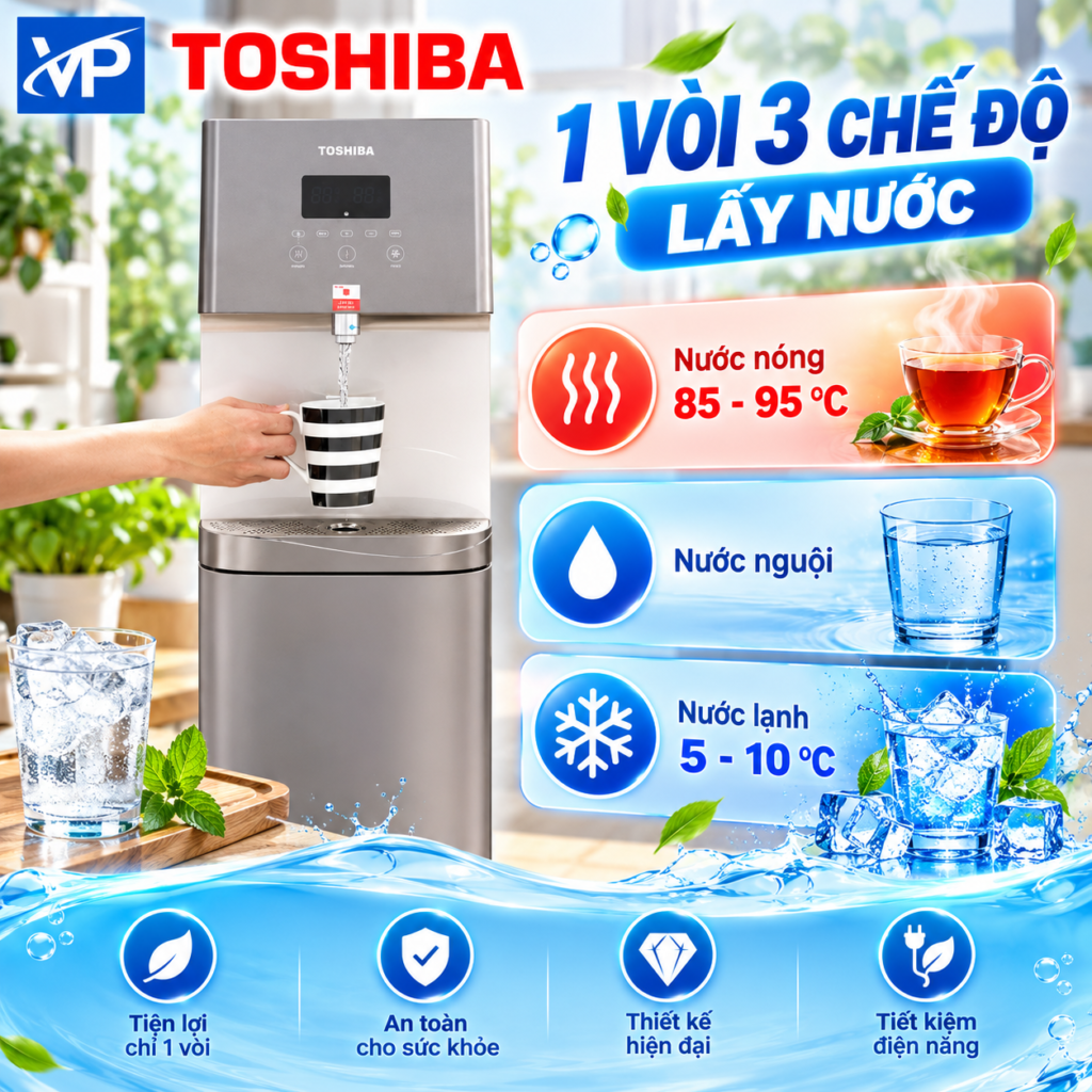 Máy nước nóng lạnh Toshiba RWF-W1830UVBV(T) 650W