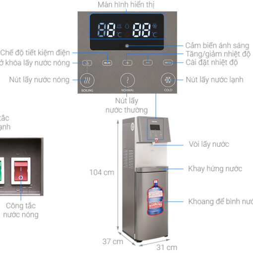 Máy nước nóng lạnh Toshiba RWF-W1830UVBV(T) 650W