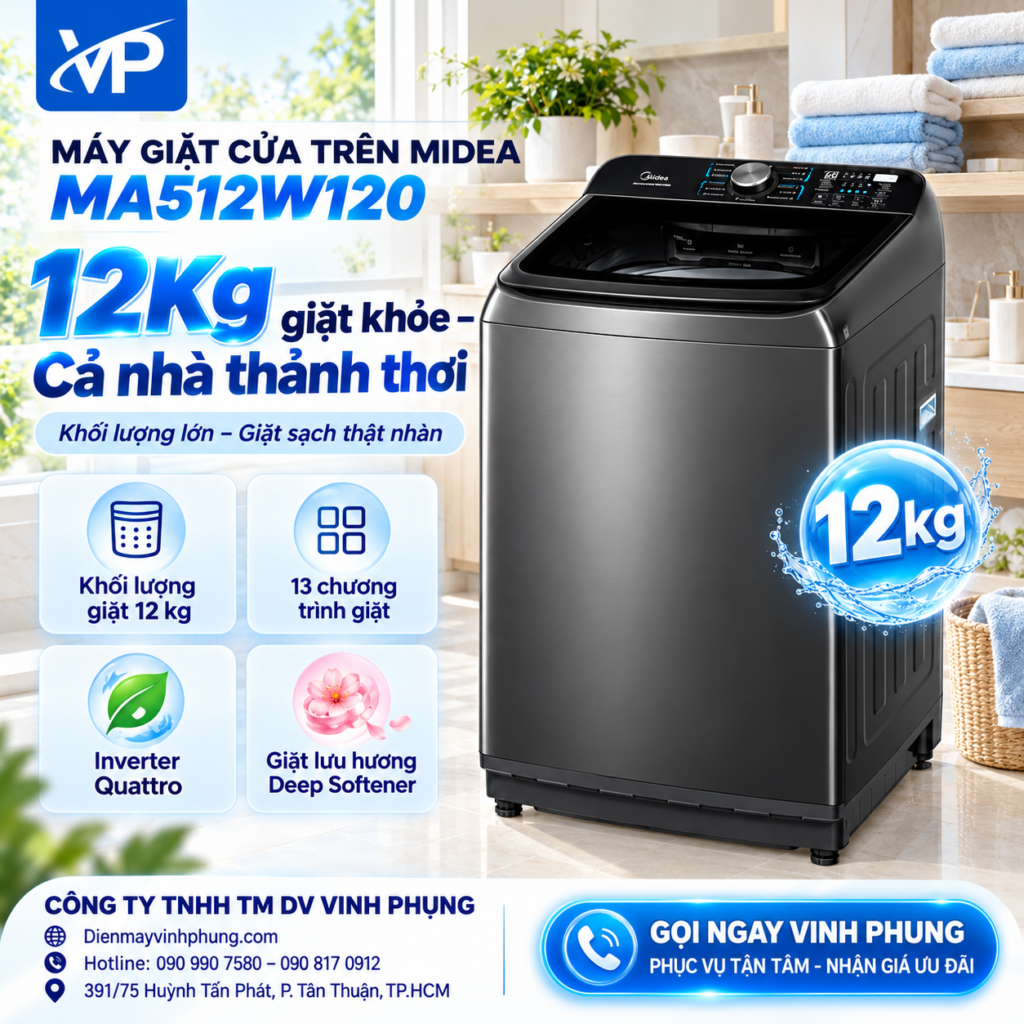 May giat Midea 12kg sang trong 3 1