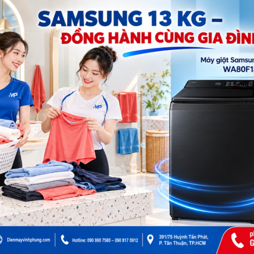 Máy giặt Samsung Inverter 13 kg WA80F13S5BSV