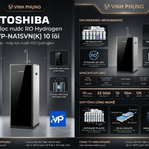 Máy lọc nước RO Hydrogen Toshiba TWP-NA1SVN(K) 10 lõi