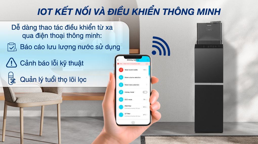 Máy lọc nước RO nóng nguội lạnh Hydrogen Toshiba TWP-W2399SVN(M)