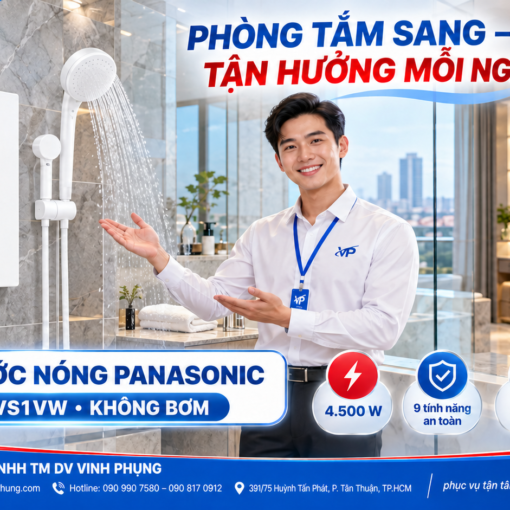 Máy Tắm nước nóng Không Bơm Panasonic DH-4VS1VW