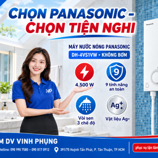Máy Tắm nước nóng Không Bơm Panasonic DH-4VS1VW