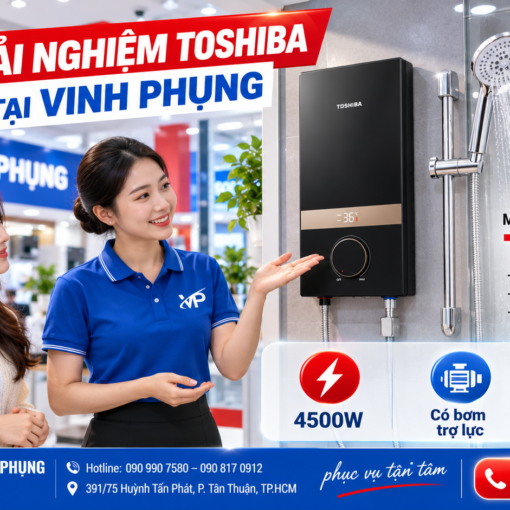 Máy tắm nóng trực tiếp Toshiba TWH-45EMCPVN(S)-CB
