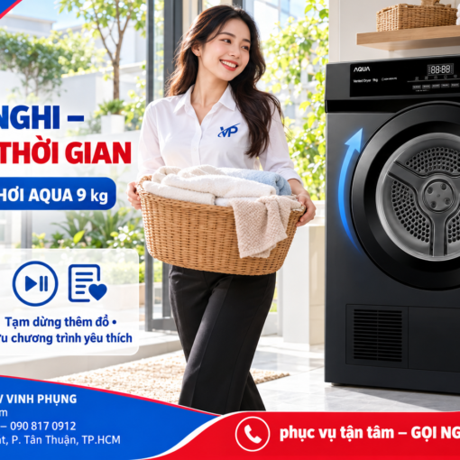 Máy sấy thông hơi Aqua 9 kg AQH-V901K.PS