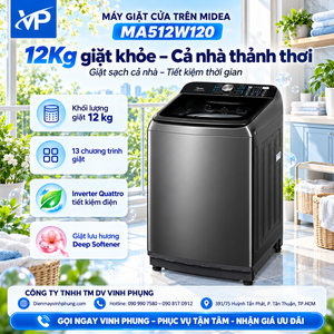 Máy Giặt Cửa Trên Midea 12 Kg MA512W120