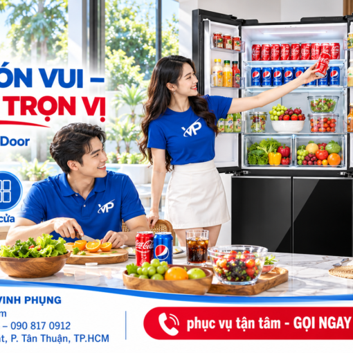 Tủ lạnh 4 cửa Aqua Inverter Multi Door 460 Lít AQR-M505XA(GB)