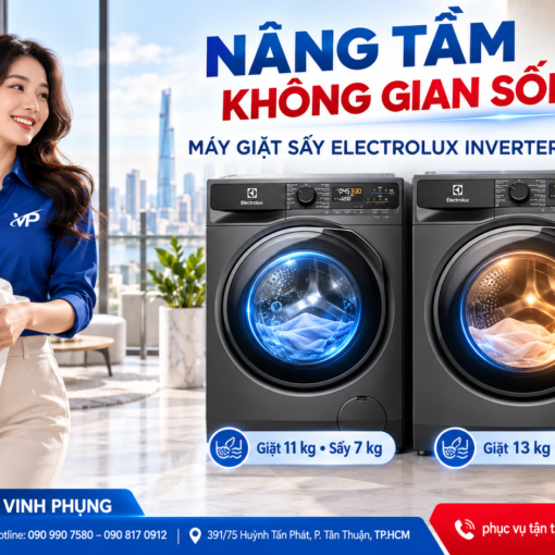 Máy giặt Sấy Electrolux Inverter AI 11 kg- Sấy 7Kg EWW1143R7SC